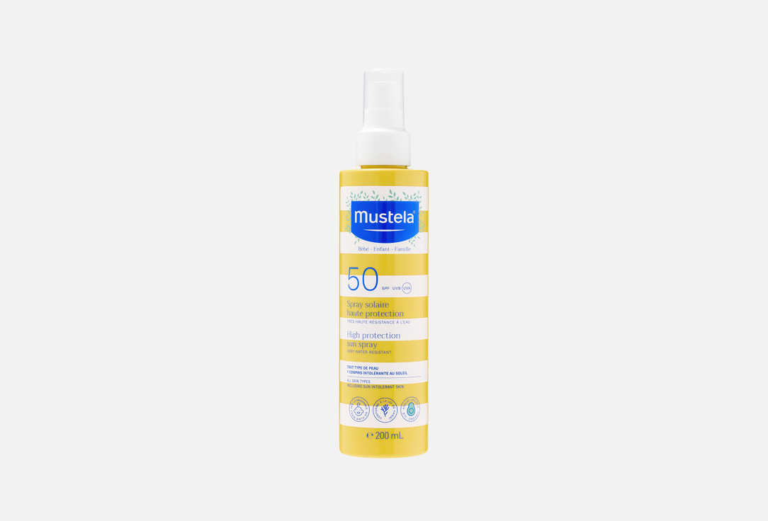 Mustela Water resistance Sunscreen Spray SPF50 High Protection Sun Spray