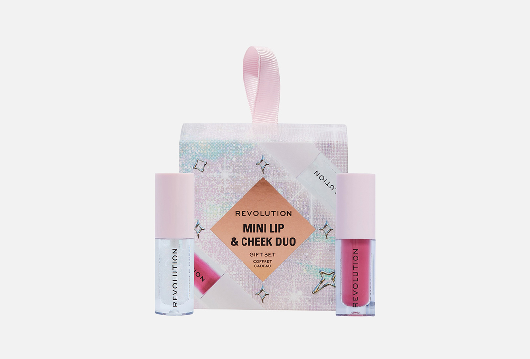MakeUp Revolution Lip Gloss & Blusher Gift Set Mini Lip & Cheek Duo