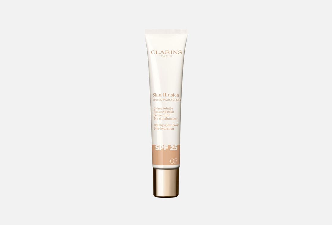 Clarins Moisturizing & Glowing Creamy Foundation SPF 25 Skin Illusion Tinted Moisturizer 02 40 ml Clarins Moisturizing & Glowing Creamy Foundation SPF 25 Skin Illusion Tinted Moisturizer