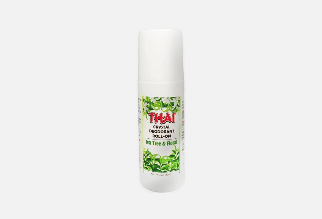 THAI CRYSTAL Aluminum & Fragrance Free Crystal Roll-On Deodorant Tea Tree & Floral