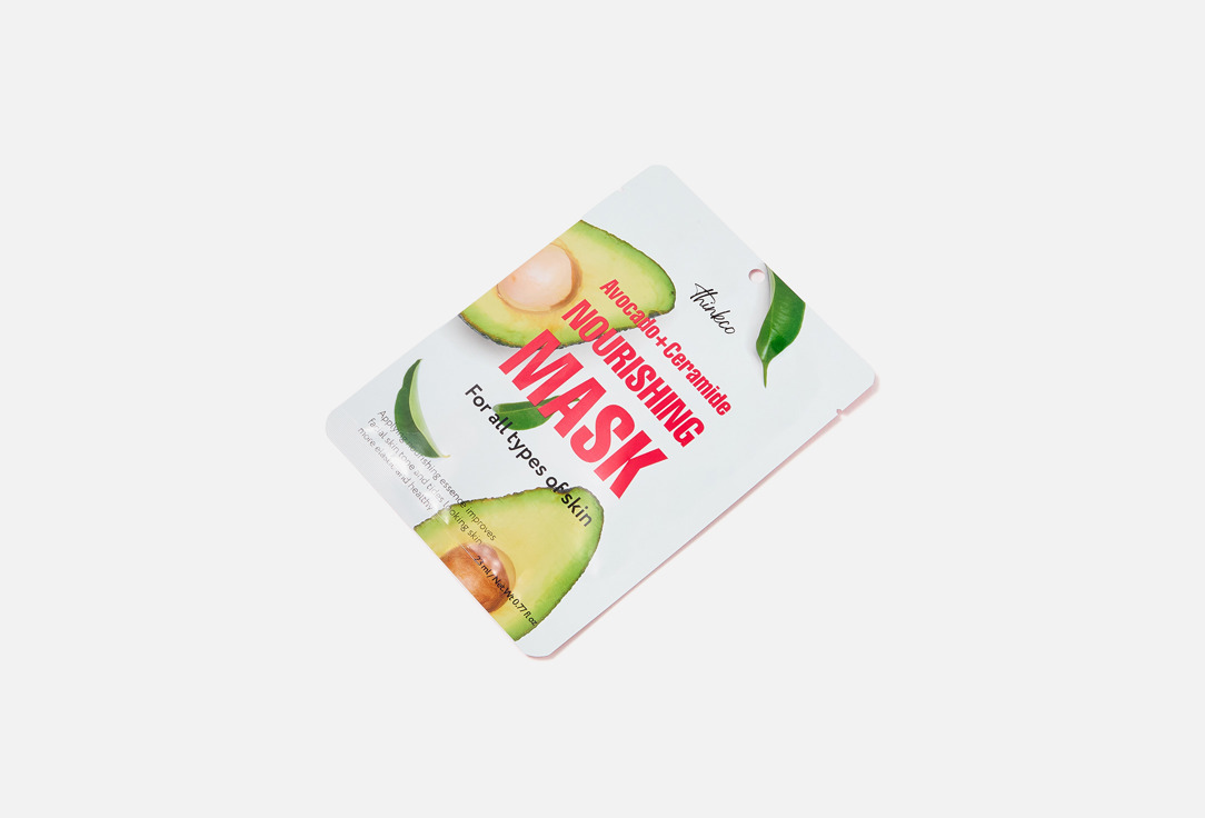 thinkco Moisturizing Face Sheet Mask Avocado + Ceramide Nourishing Mask Pack