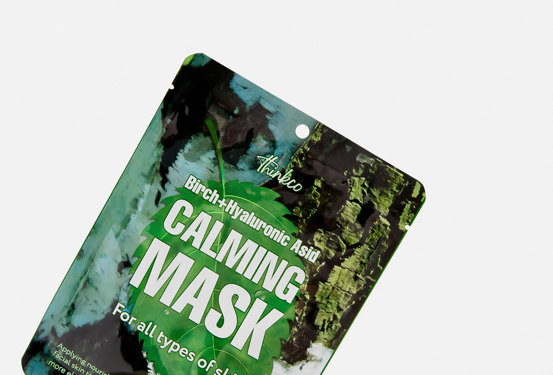thinkco Moisturizing Face Sheet Mask Birch + Hyaluronic Acid Calming Mask Pack