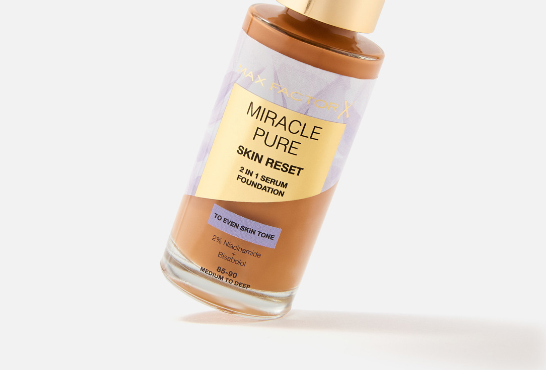 Max Factor 2-in-1 Serum foundation Miracle Pure 006, Med to deep 30 ml Max Factor 2-in-1 Serum foundation Miracle Pure