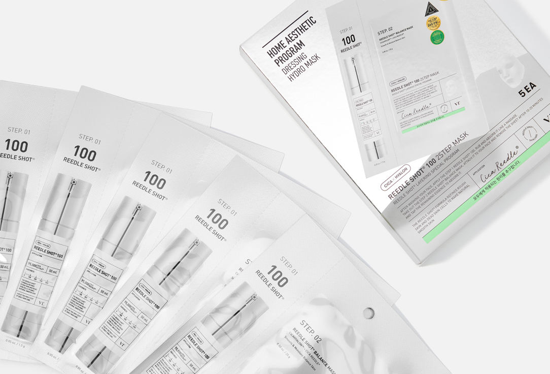 VT 2 STEP Face Sheet Mask Set REEDLE SHOT 100