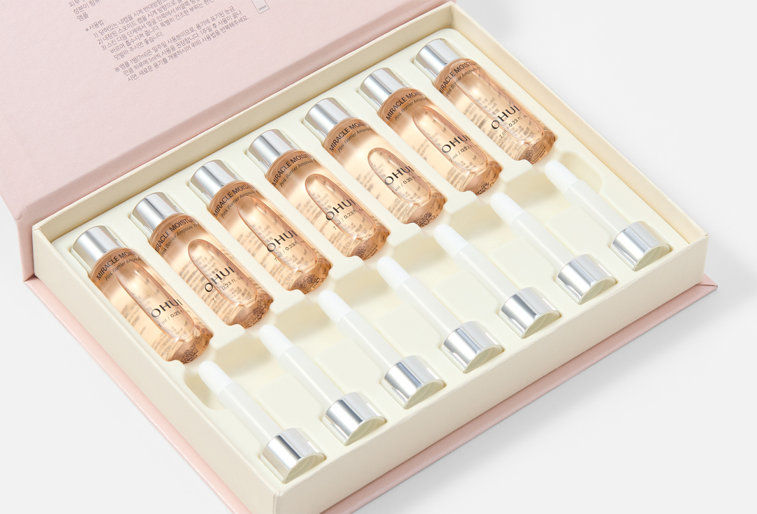 OHUI Moisturizing face Ampoules Miracle moisture pink barrier ampoule 777 7 pcs OHUI Moisturizing face Ampoules Miracle moisture pink barrier ampoule 777
