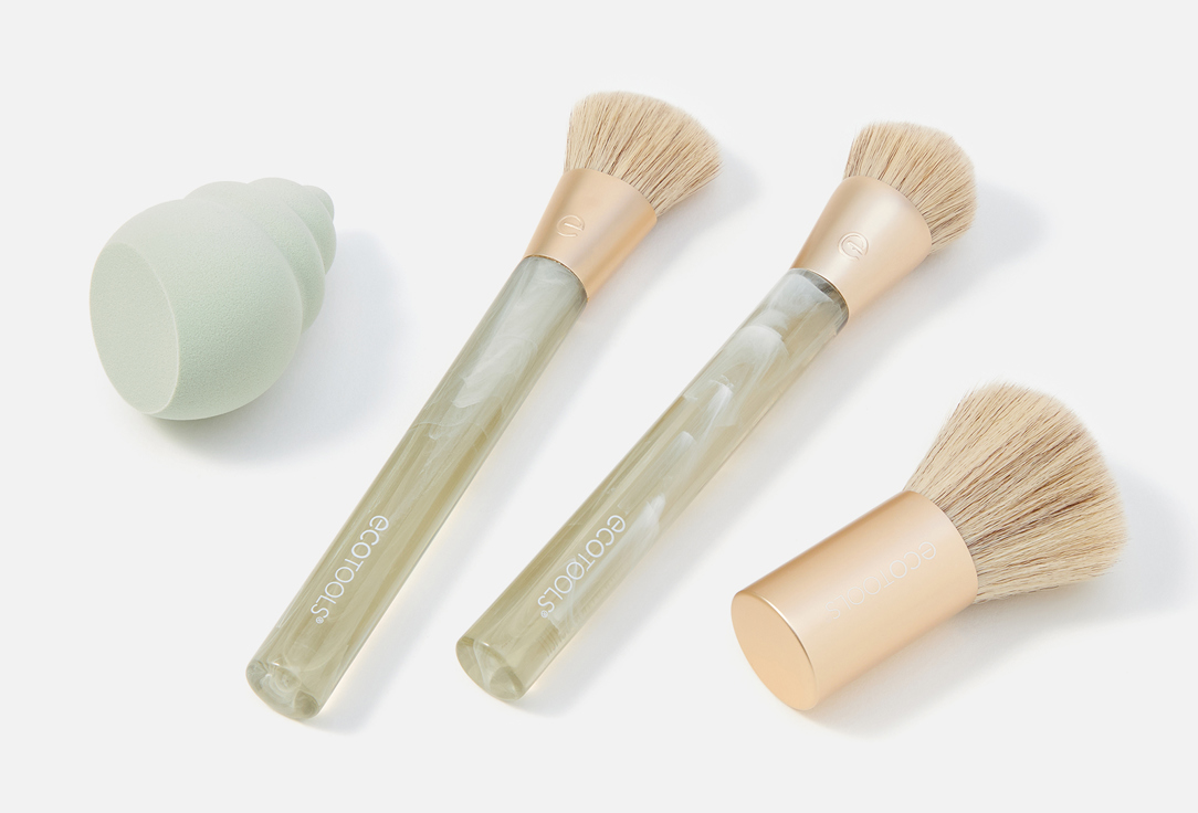 EcoTools Face Makeup Brush & Sponge Set Sea Gems face set