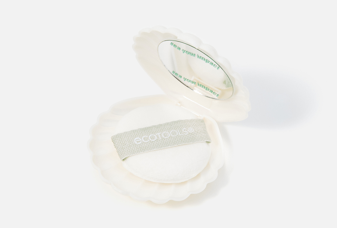 EcoTools Пуховка для пудры в футляре Sea gems pearl puff + case
