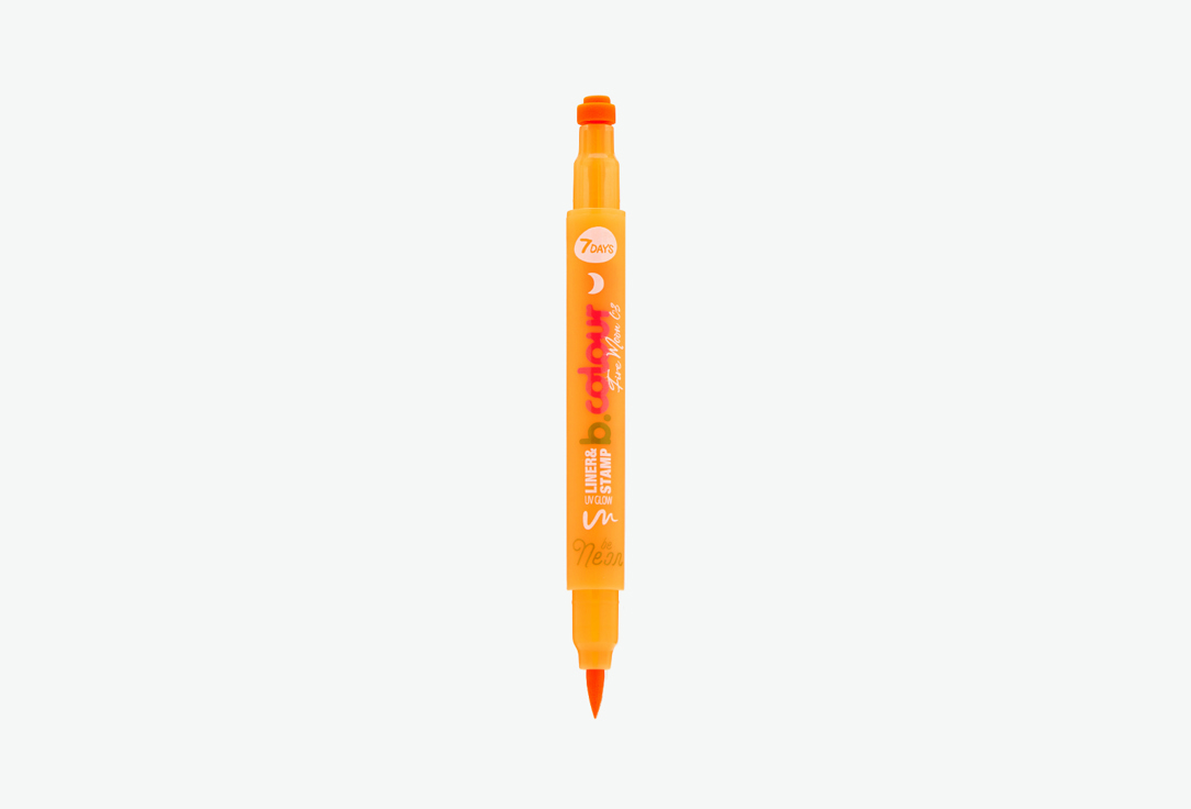 7DAYS UV glow Double-ended Eyeliner & stamp B.Colour 03, Fire moon 2 ml 7DAYS UV glow Double-ended Eyeliner & stamp B.Colour