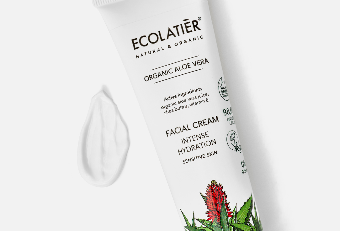 ECOLATIER Intense Hydrating Facial & Décolleté Serum Organic Aloe Vera