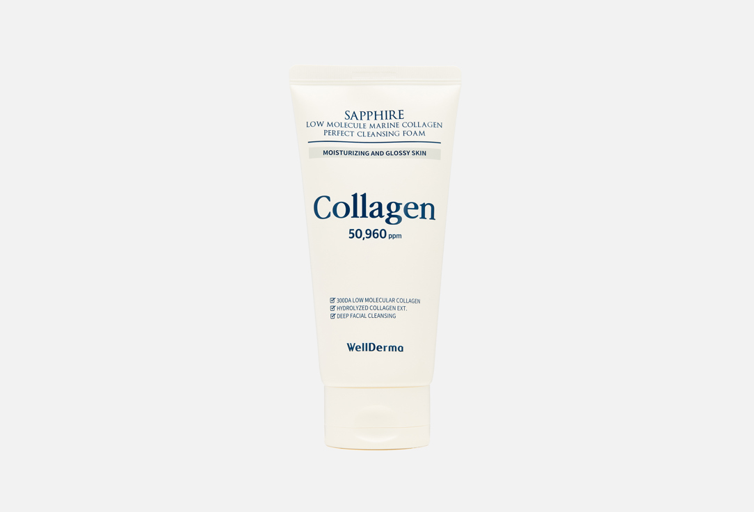 WellDerma Hydrating Cleansing Foam Sapphire Low Molecule Marine Collagen 150 ml WellDerma Hydrating Cleansing Foam Sapphire Low Molecule Marine Collagen