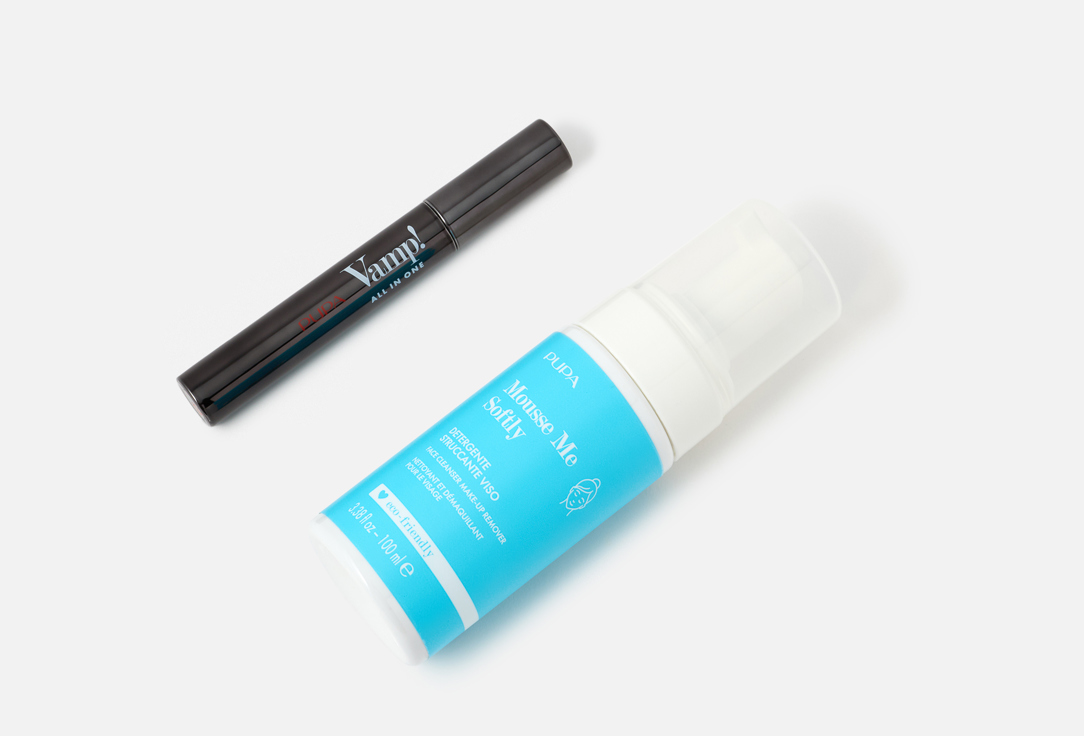 Pupa Mascara & Face Cleanser Set KIT VAMP! ALL IN ONE+ MOUSSE ME SOFTY