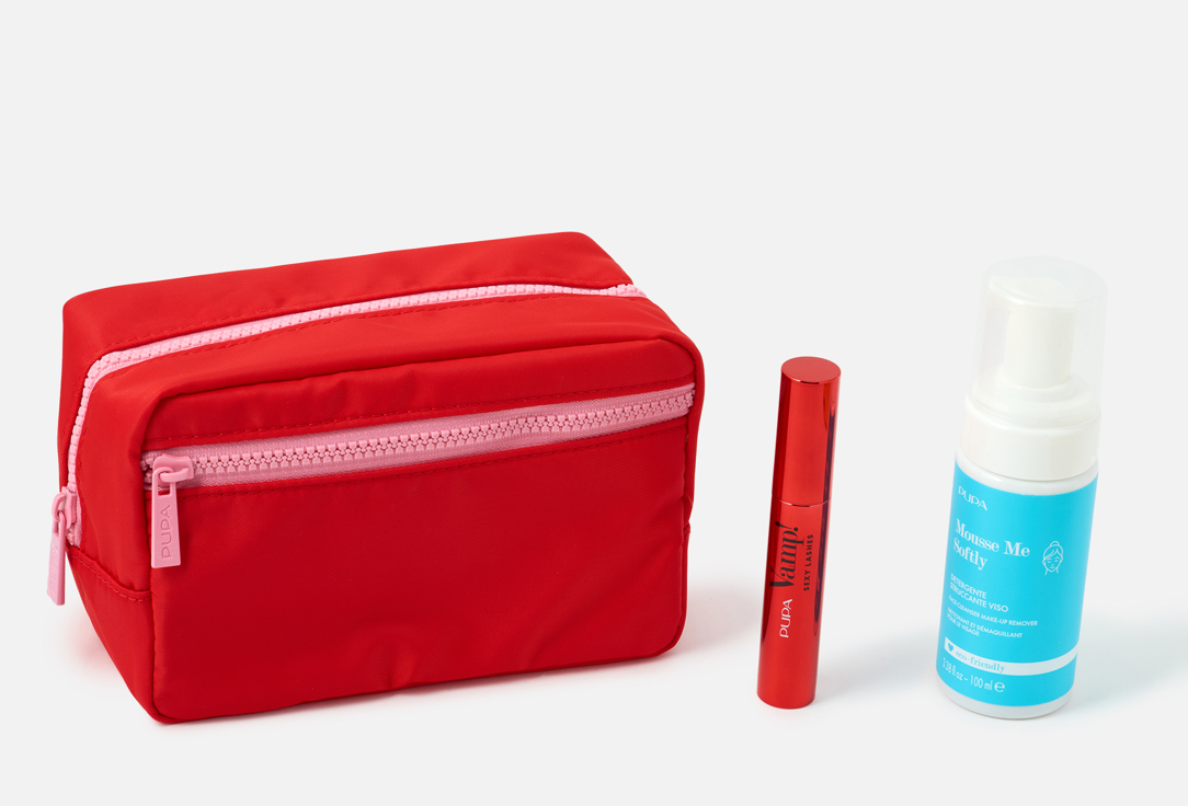 Pupa Mascara & Face Cleanser Set Kit Vamp! Sexy Lashes & Mousse Me Softly