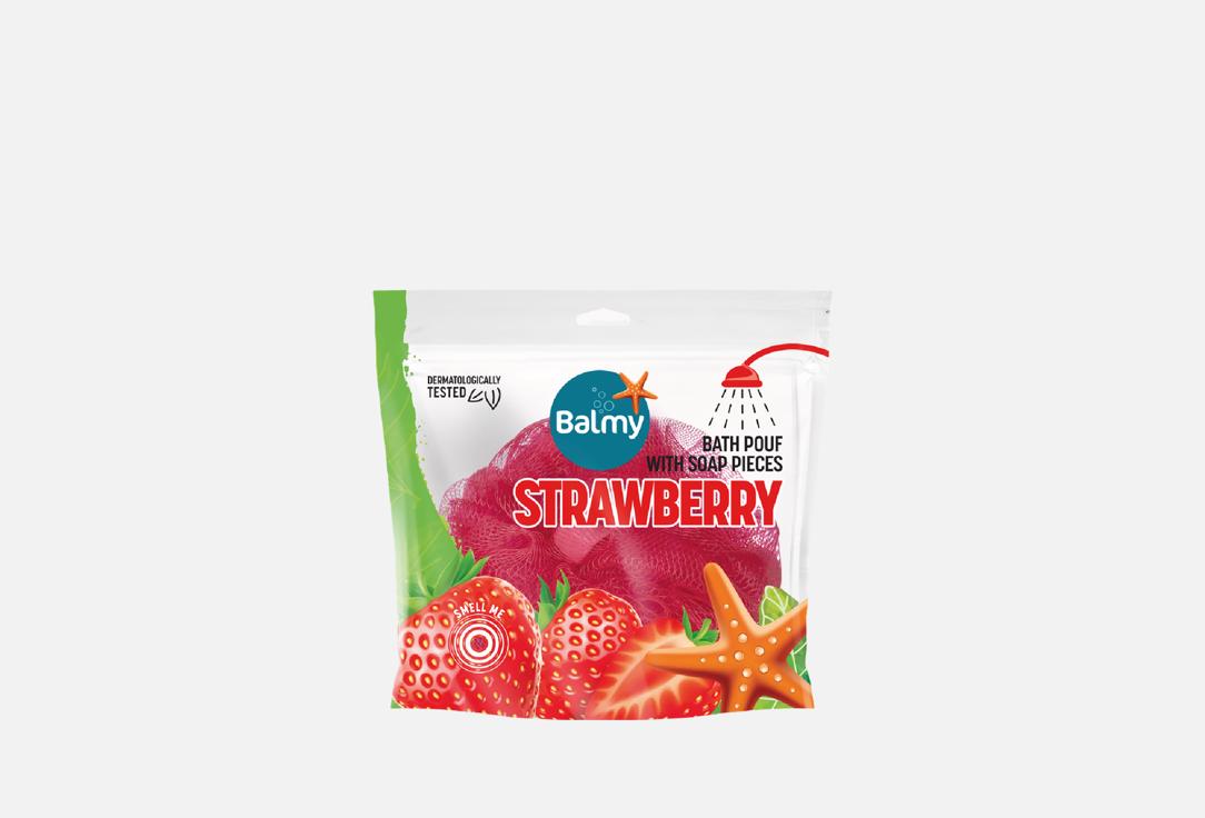 Balmy Bath Pouf with Soap Strawberry