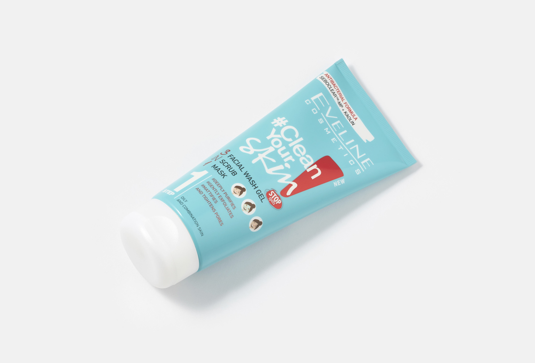 Eveline 3In1 Faсe Wash Gel, Scrub, Mask Clean your skin