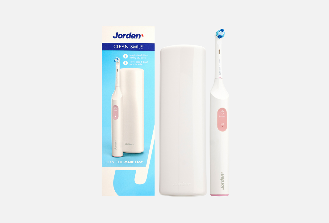 Jordan Electric Toothbrush Clean Smile Pink 258 g Jordan Electric Toothbrush Clean Smile