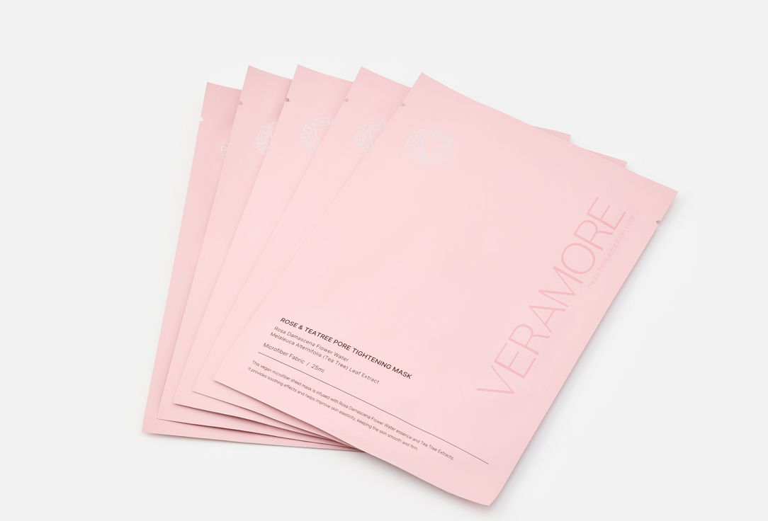 VERAMORE TIGHTENING MASK ROSE & TEA TREE 5 pcs VERAMORE TIGHTENING MASK ROSE & TEA TREE