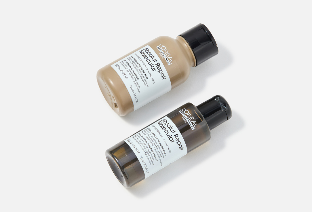 LOreal professionnel Repairing Shampoo & Rinse-off Serum Set Absolut Repair Molecular Mini Duo Kit 2 pcs LOreal professionnel Repairing Shampoo & Rinse-off Serum Set Absolut Repair Molecular Mini Duo Kit