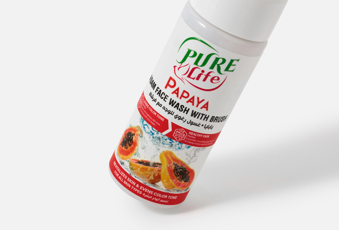 Pure life Cleansing Foam & Brush Papaya Foaming Face Wash 150 ml Pure life Cleansing Foam & Brush Papaya Foaming Face Wash