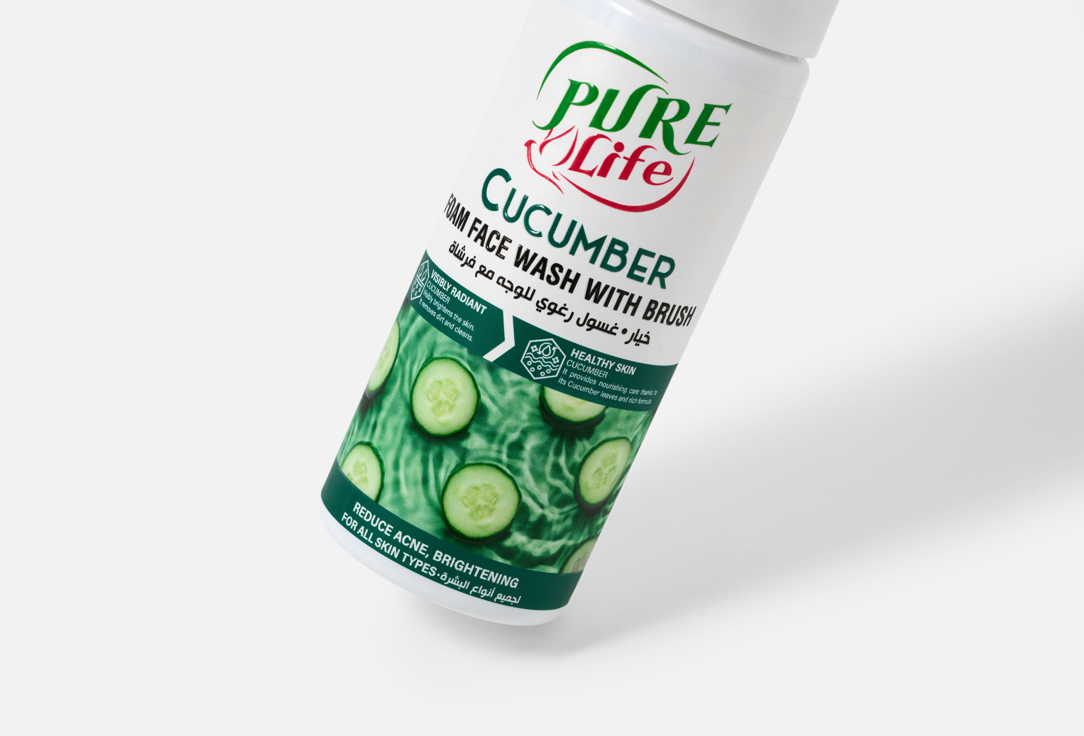 Pure life Cleansing Foam & Brush Cucumber Foaming Face Wash 150 ml Pure life Cleansing Foam & Brush Cucumber Foaming Face Wash
