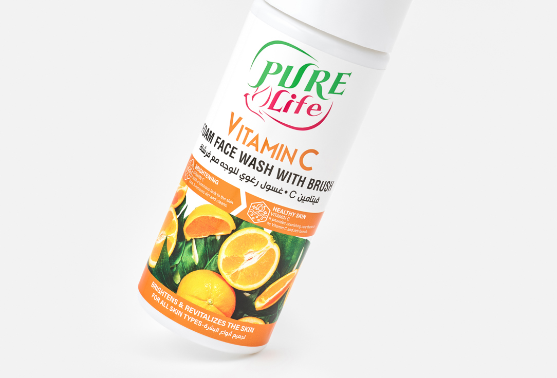 Pure life Cleansing Foam & Brush Vitamin C Foaming Face Wash 150 ml Pure life Cleansing Foam & Brush Vitamin C Foaming Face Wash