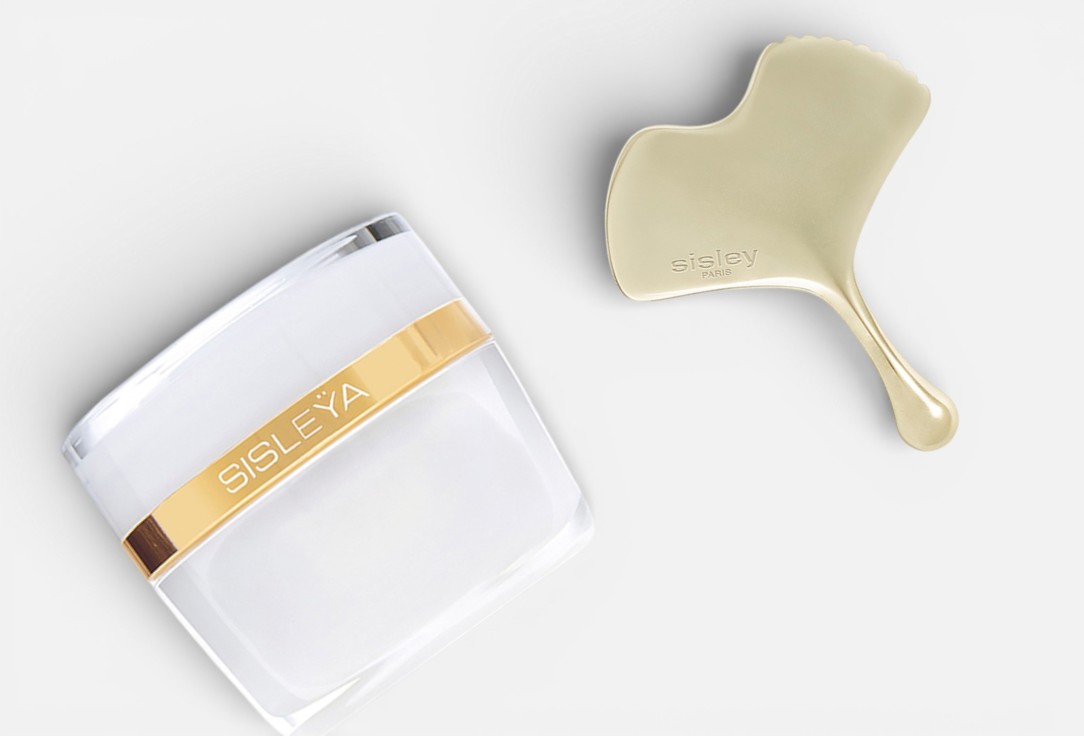 Sisley Anti-aging face cream & gua sha massage tool gift set Sisleÿa L'Integral Anti-Age & Ginkgo