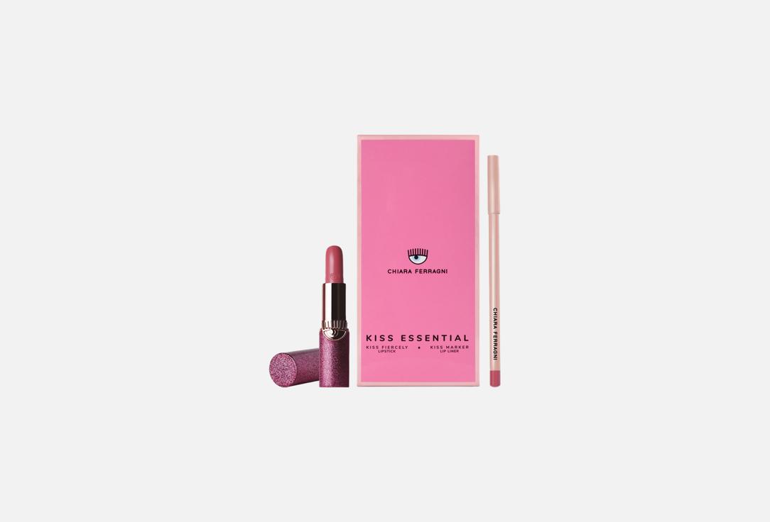 CHIARA FERRAGNI Creamy Satin Lipstick & Liner Duo Set KISS ESSENTIAL