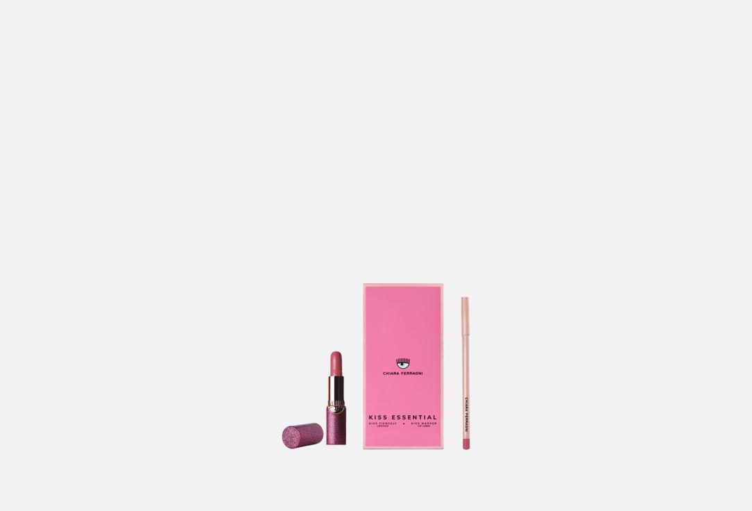 CHIARA FERRAGNI Creamy Satin Lipstick & Liner Duo Set KISS ESSENTIAL