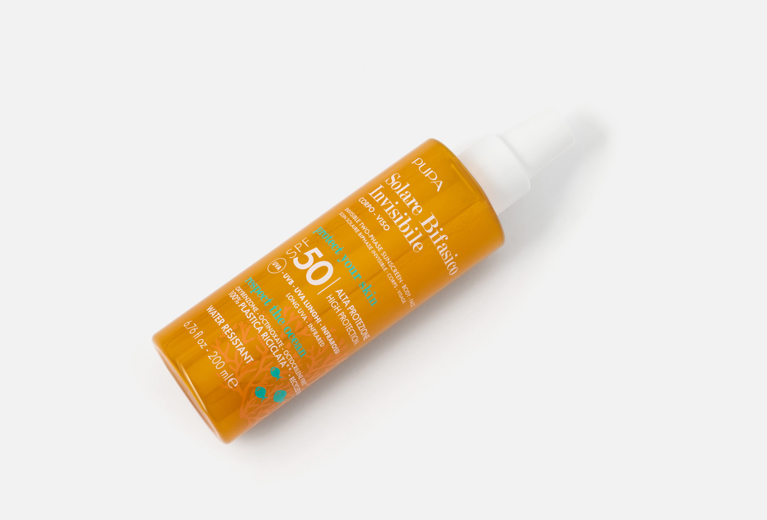 Pupa Two‑phase invisible body & face spray SPF 50 Solare Bifasico Invisibile
