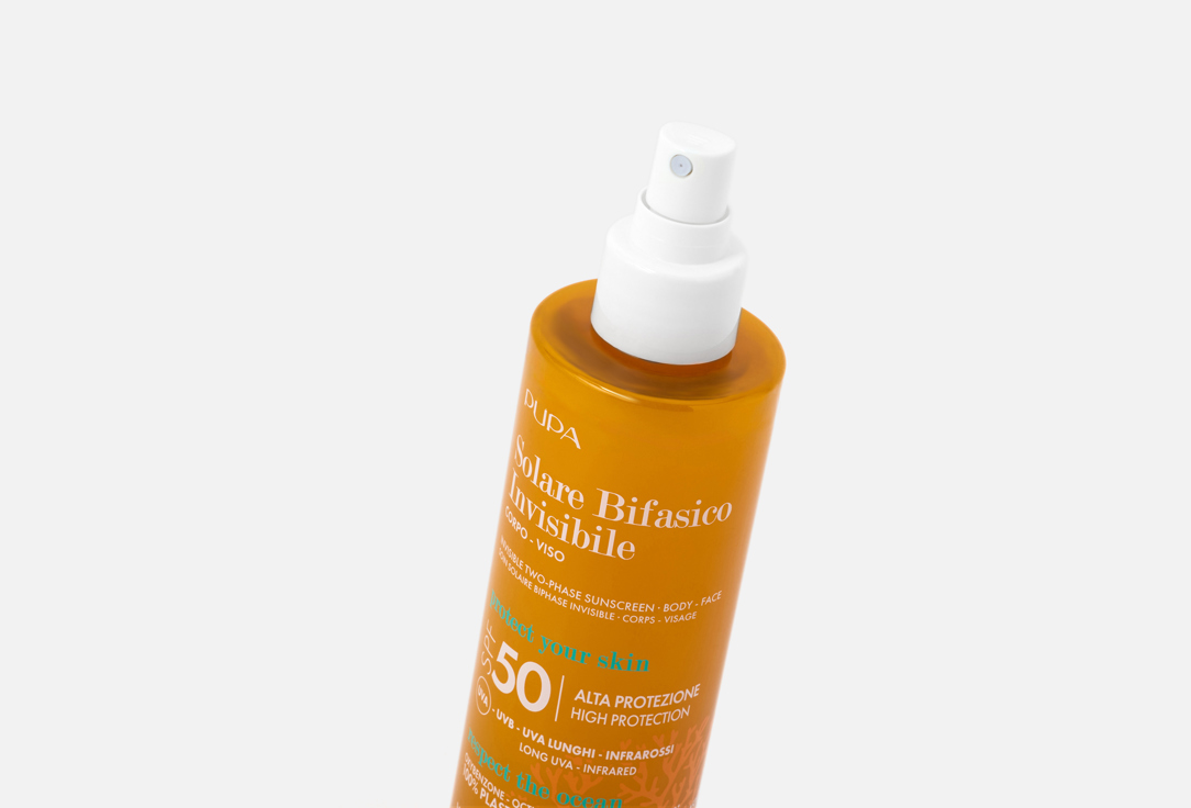 Pupa Two‑phase invisible body & face spray SPF 50 Solare Bifasico Invisibile