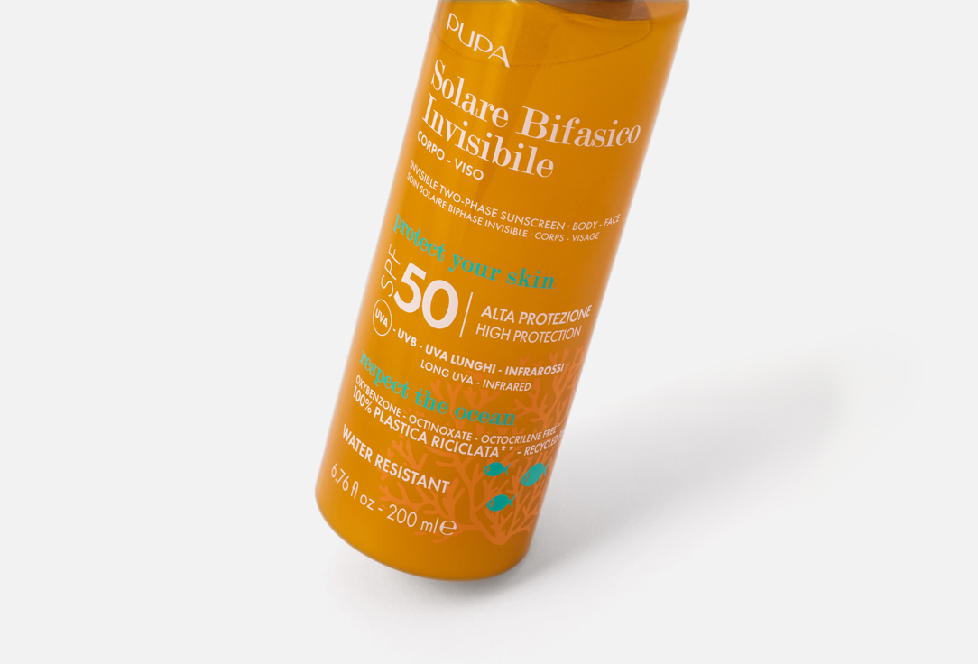 Pupa Two‑phase invisible body & face spray SPF 50 Solare Bifasico Invisibile