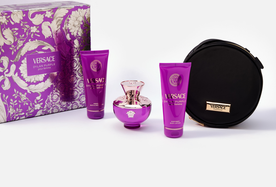 Versace Gift Set: Eau De Parfum, Bath & Shower Gel, Body Lotion Dylan Purple