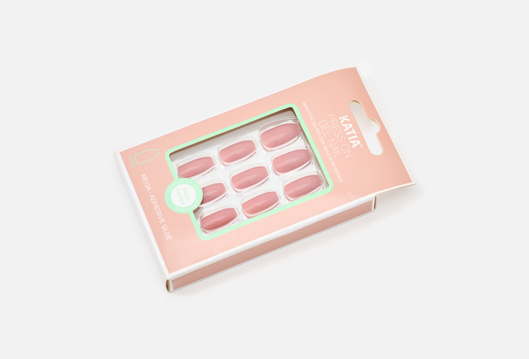 Katia Press On Gel Nail Nails Coffin CK09, Nude 1 pcs Katia Press On Gel Nail Nails Coffin