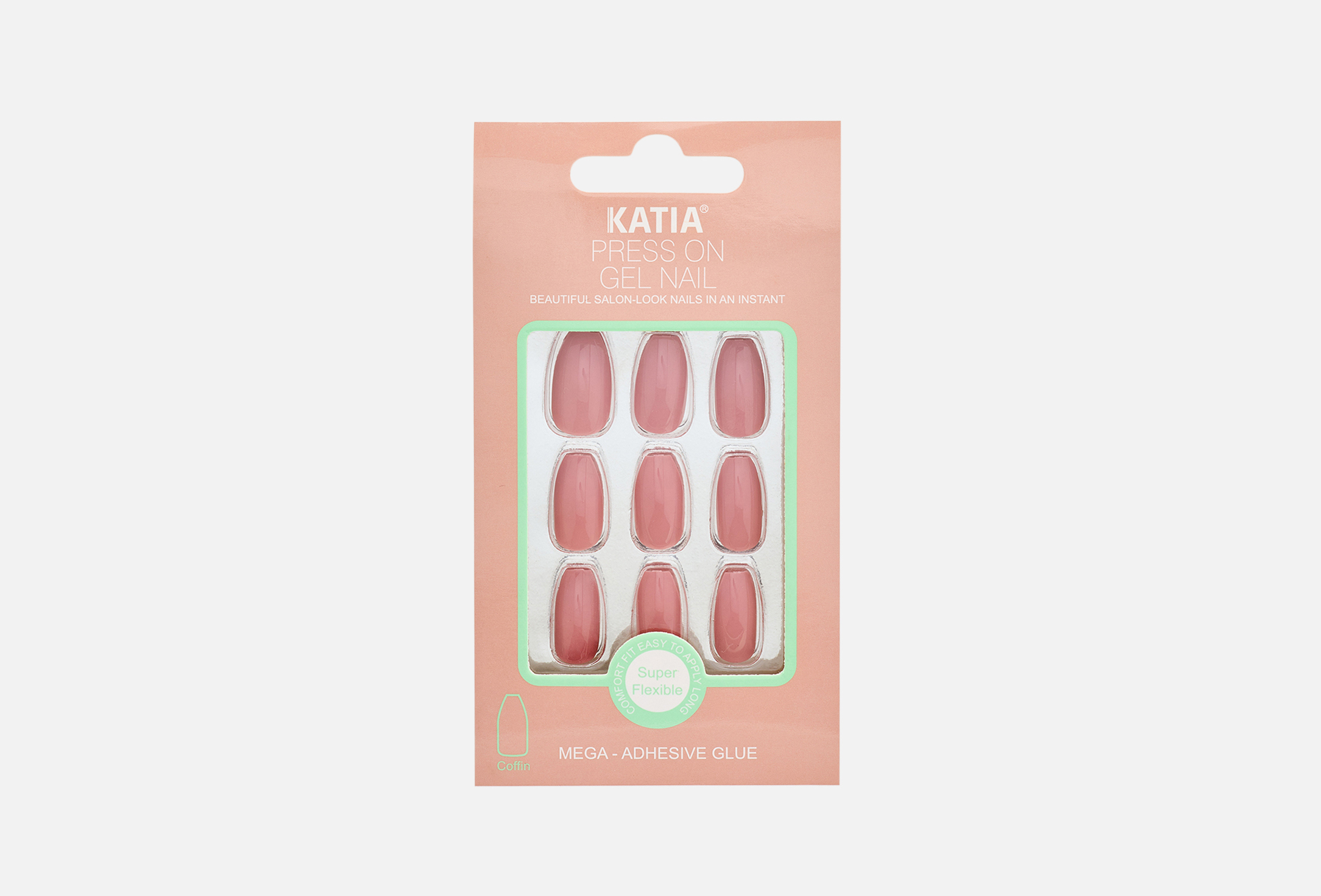 Nails Coffin 1 CK09, Nude