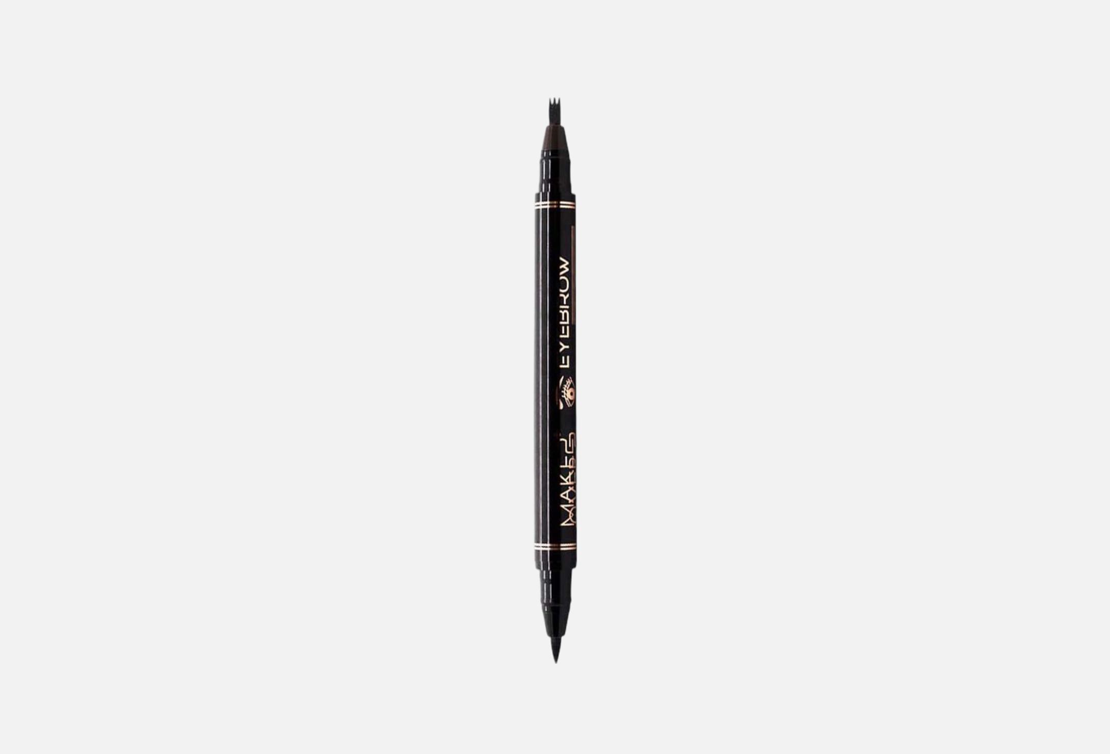 Eyebrow And Eyeliner Pen  4 004, Black/medium brown