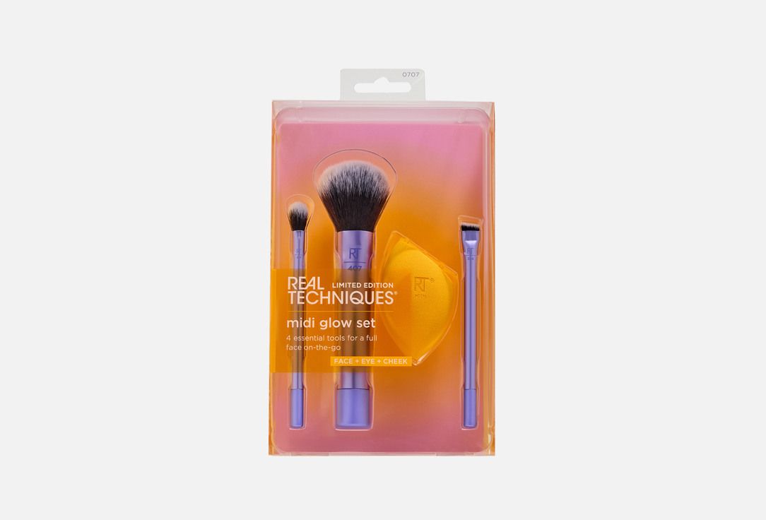 Real Techniques face & eye brush and sponge Set Midi Glow
