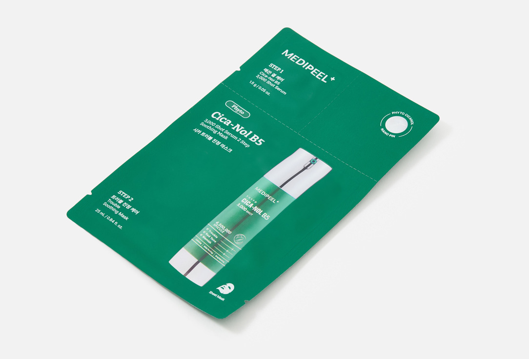 MEDI-PEEL Soothing Face Mask Phyto Cica-Nol B5 3000 Shot Serum Two-Step Mask
