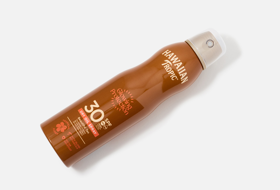 Hawaiian Tropic Sunscreen Spray SPF 30 Glowing Protection Dry Oil Spray