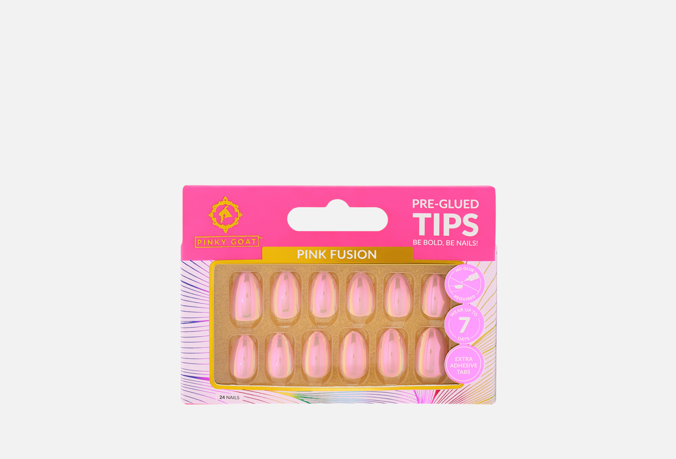 Pre-Glued Tips 24 Pink fusion