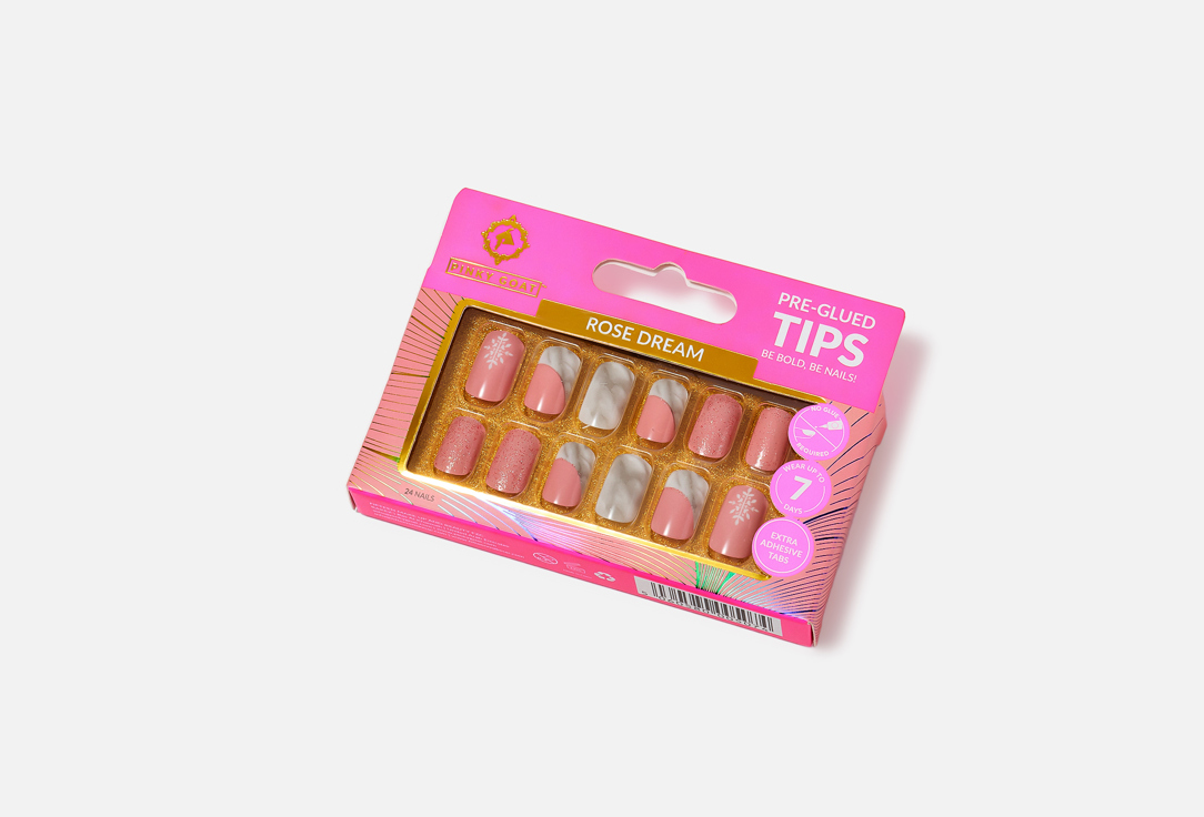 PINKY GOAT Press On Nails Pre-Glued Tips Rose dream 24 pcs PINKY GOAT Press On Nails Pre-Glued Tips