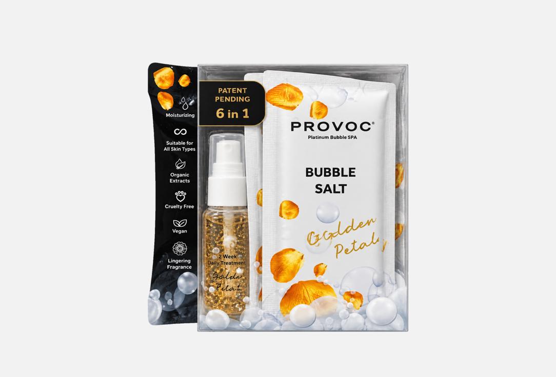 Provoc 6-STEP PEDICURE FOOT SPA CARE SET Platinum Spa Golden Petals