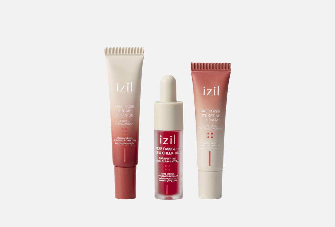 Izil Beauty Lip Makeup & Care Set Aker Fassi Poppy Glow Lip Trio 3 pcs Izil Beauty Lip Makeup & Care Set Aker Fassi Poppy Glow Lip Trio