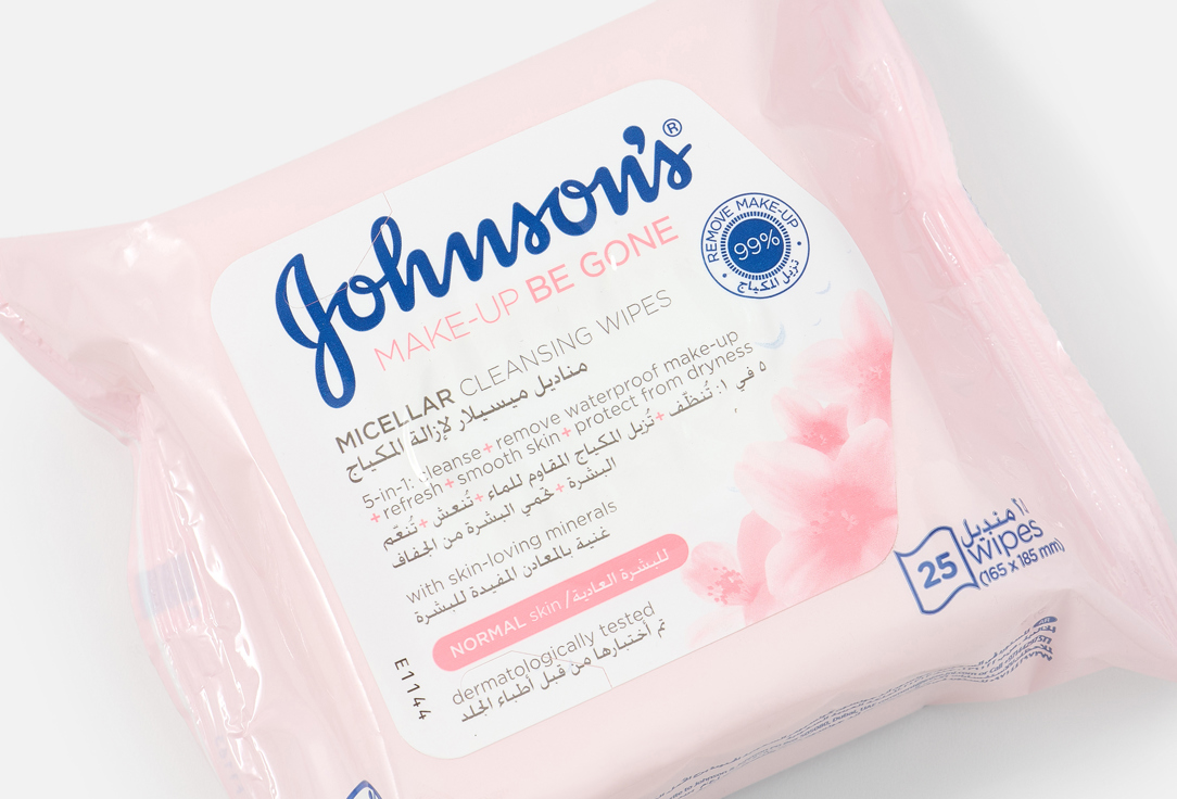 Johnson & Johnson Cleansing Face Wipes Micellar Wipes 25 pcs Johnson & Johnson Cleansing Face Wipes Micellar Wipes