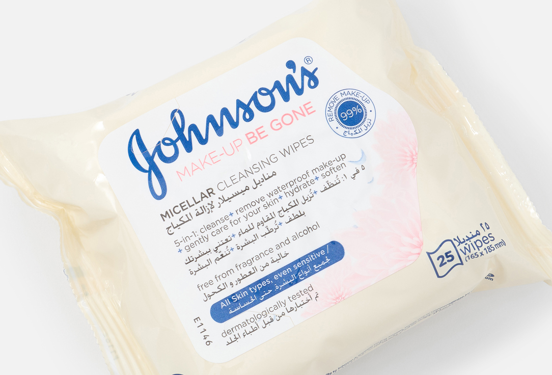 Johnson & Johnson Cleansing Face Wipes Micellar Wipes Extra Sensitive 25 pcs Johnson & Johnson Cleansing Face Wipes Micellar Wipes Extra Sensitive