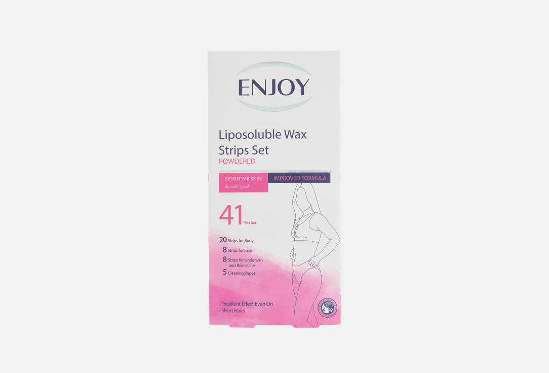 Enjoy Body Wax Strips For Sensitive Skin Liposoluble Powdered Wax Strips 41 pcs Enjoy Body Wax Strips For Sensitive Skin Liposoluble Powdered Wax Strips