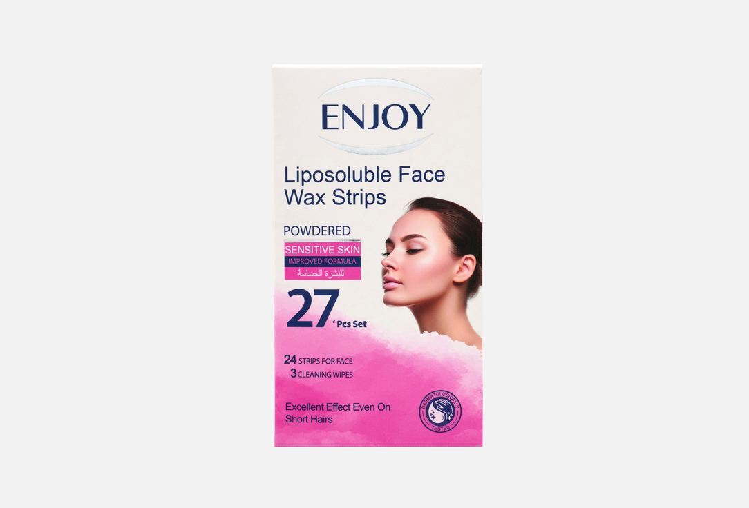Enjoy Face Wax Strips For Sensitive Skin Liposoluble Powdered Strips 27 pcs Enjoy Face Wax Strips For Sensitive Skin Liposoluble Powdered Strips