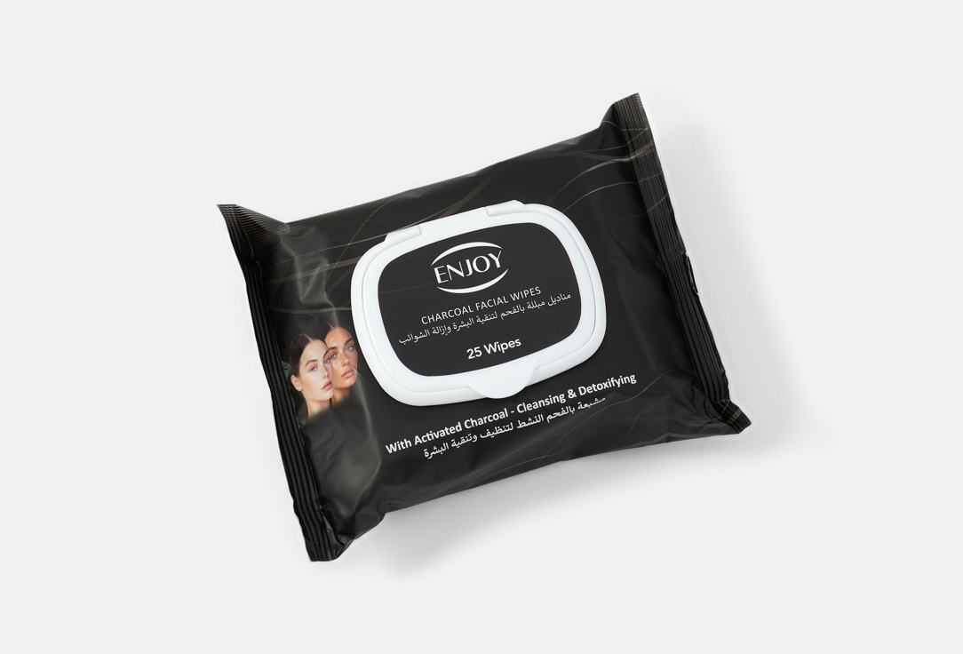 Enjoy Cleansing Facial Wipes Purifying Charcoal Wipes 25 pcs Enjoy Cleansing Facial Wipes Purifying Charcoal Wipes