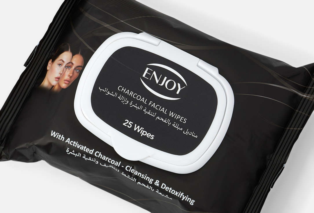 Enjoy Cleansing Facial Wipes Purifying Charcoal Wipes 25 pcs Enjoy Cleansing Facial Wipes Purifying Charcoal Wipes