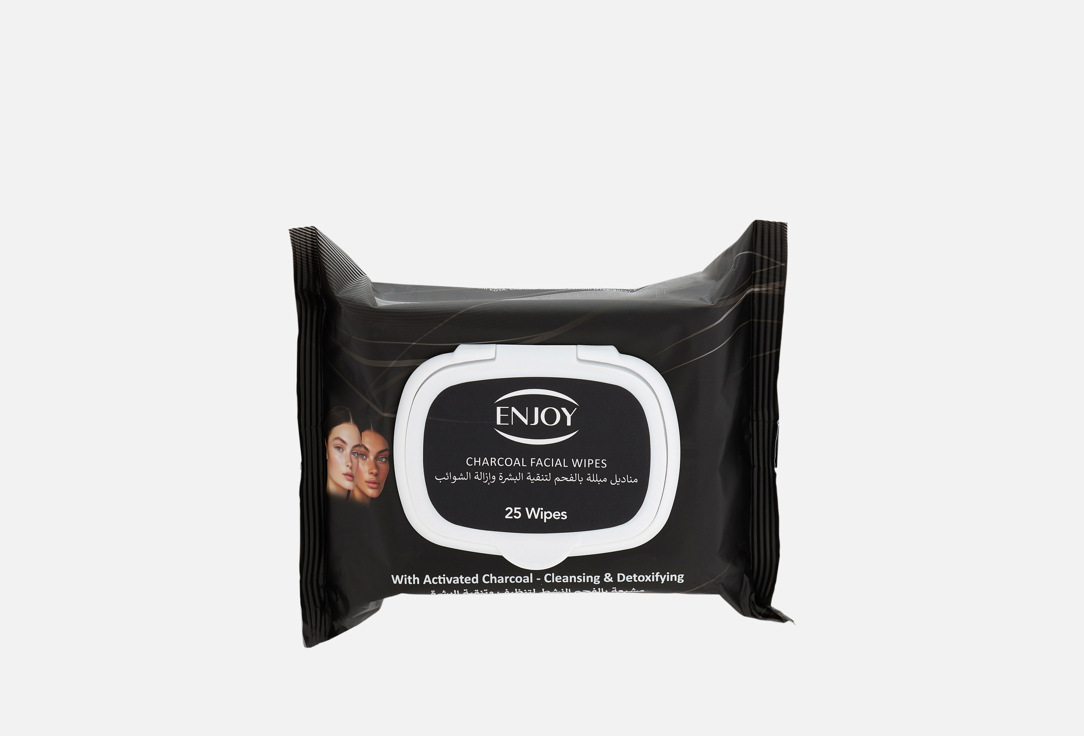 Enjoy Cleansing Facial Wipes Purifying Charcoal Wipes 25 pcs Enjoy Cleansing Facial Wipes Purifying Charcoal Wipes