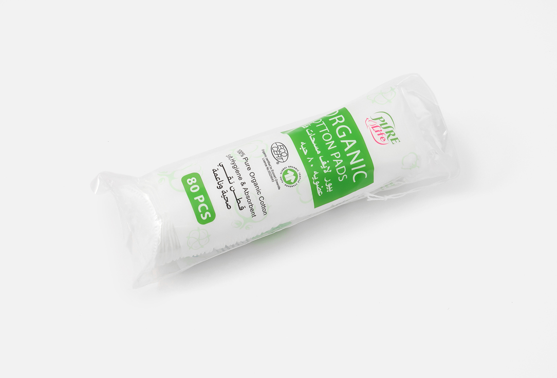 Pure life Cotton Pads Organic Cotton Pads 80 pcs Pure life Cotton Pads Organic Cotton Pads