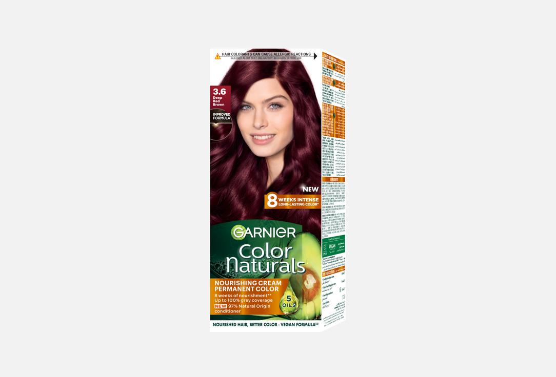 Garnier Hair Color COLOR NATURALS 3.6, Deep Red Brown 1 pcs Garnier Hair Color COLOR NATURALS
